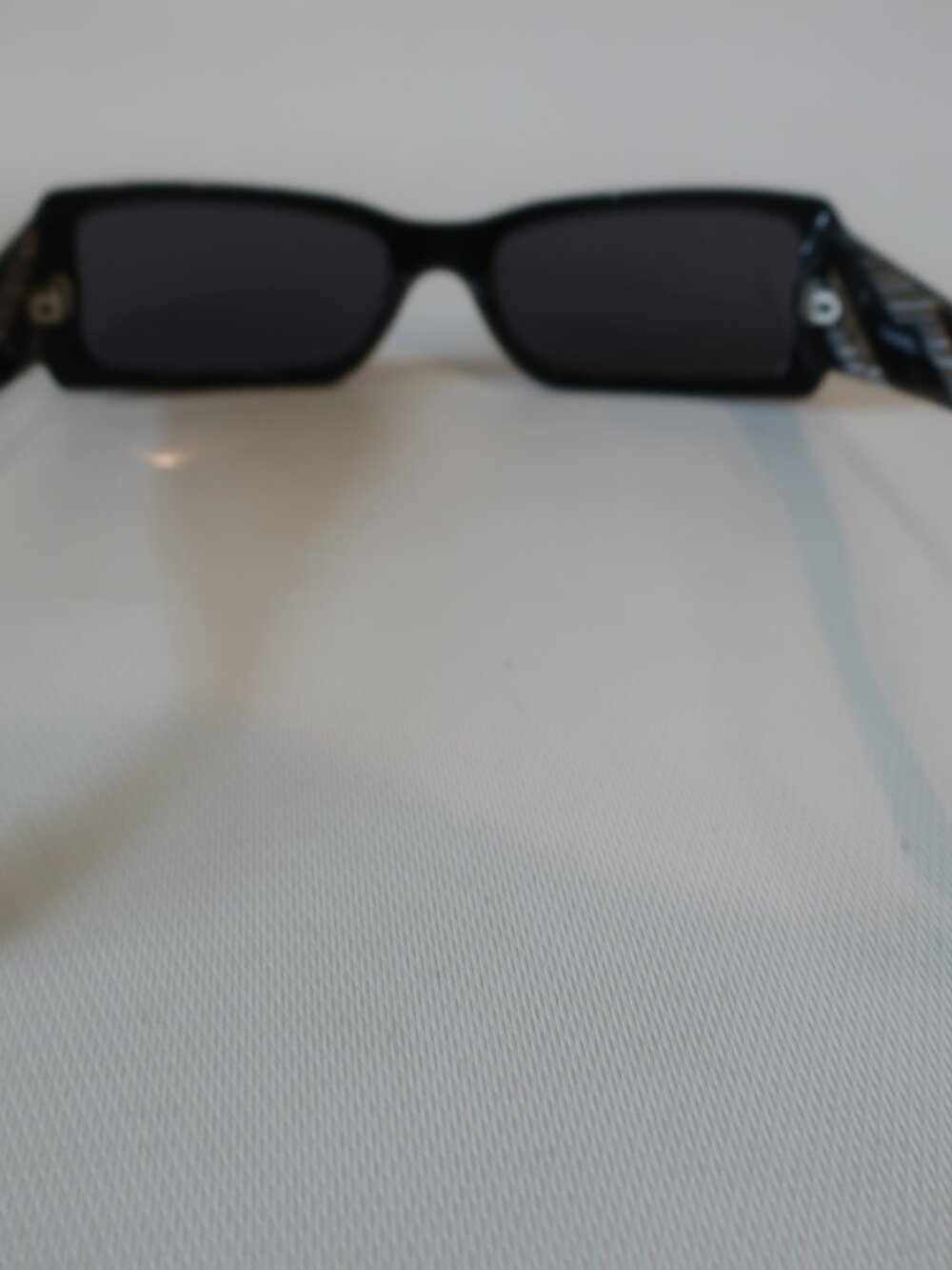 Womens Chanel 5078 Black and Marbled Brown Plastic Rectangular Sunglasses - Picture 7 of 10